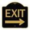 Signmission Designer Series Sign-Exit W/ Right Arrow, Black & Gold Aluminum Sign, 18" H, 18" L, BG-1818-24552 A-DES-BG-1818-24552 - alternate 1